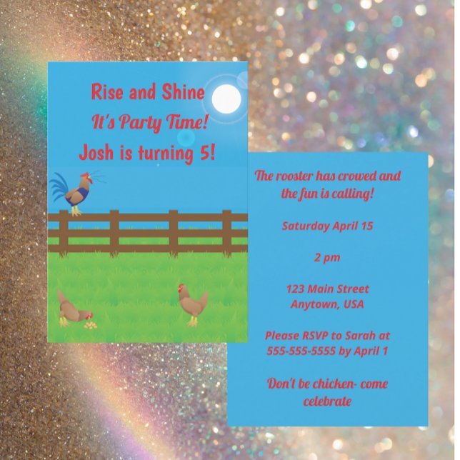 Aufstehen & Strahlen Es ist Partyzeit Einladung (Von Creator hochgeladen)