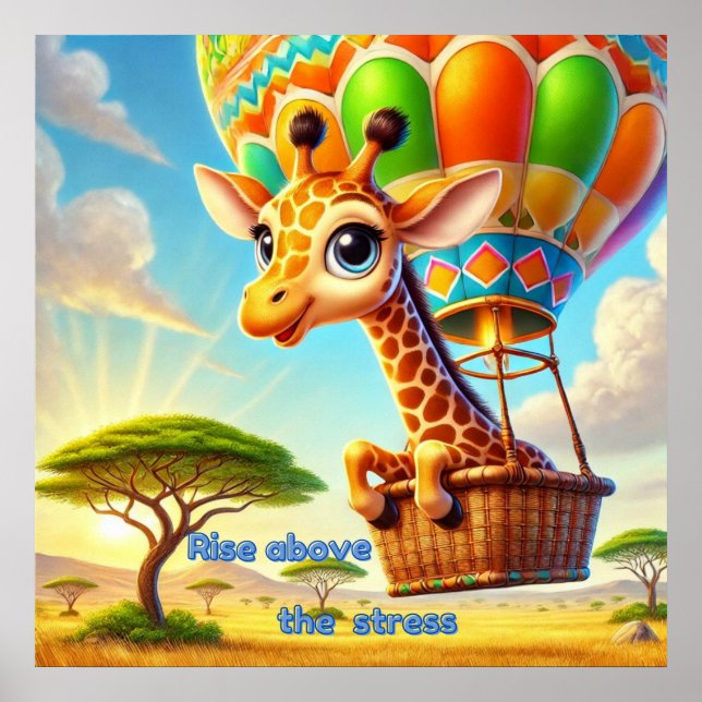 Aufstehen über der Stress - Aufblähung von Giraffe Poster (Vorne)
