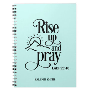 Aufstehen und Beten Luke 22:46 Custom Blue Gebet Notizblock