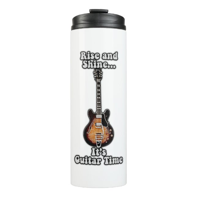 Aufstehen und leuchten. Es ist Gitarrenzeit. Vinta Thermosbecher (Vorderseite)