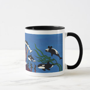 Aufsteigende Schwertwale Tasse