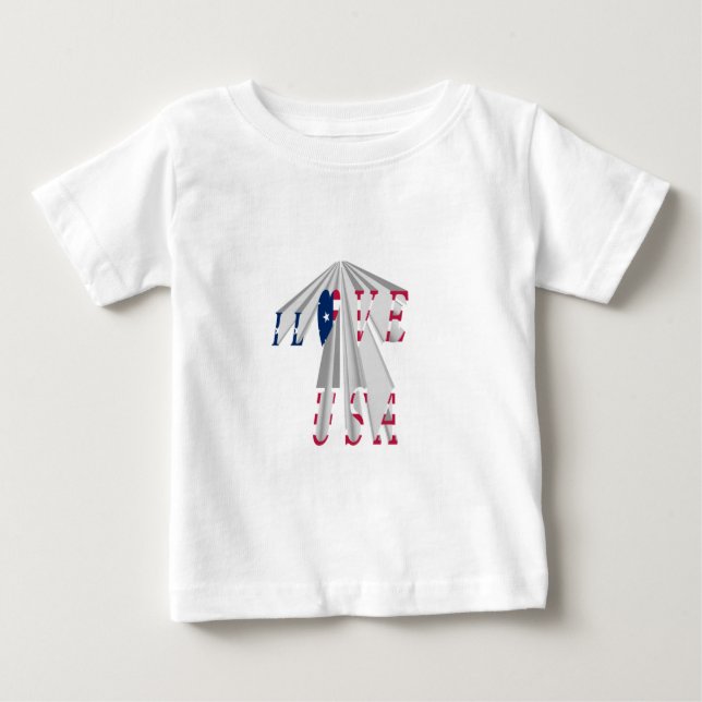 Aufsteigender Patriotismus: Ich Liebe USA Perspect Baby T-shirt (Vorderseite)