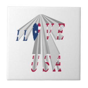 Aufsteigender Patriotismus: Ich Liebe USA Perspect Fliese