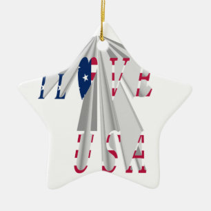 Aufsteigender Patriotismus: Ich Liebe USA Perspect Keramik Ornament