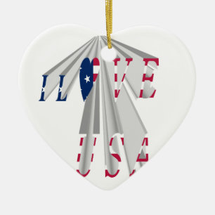 Aufsteigender Patriotismus: Ich Liebe USA Perspect Keramik Ornament