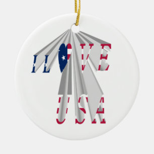 Aufsteigender Patriotismus: Ich Liebe USA Perspect Keramik Ornament