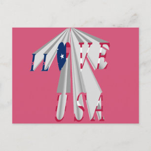 Aufsteigender Patriotismus: Ich Liebe USA Perspect Postkarte