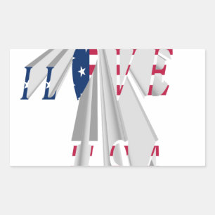 Aufsteigender Patriotismus: Ich Liebe USA Perspect Rechteckiger Aufkleber