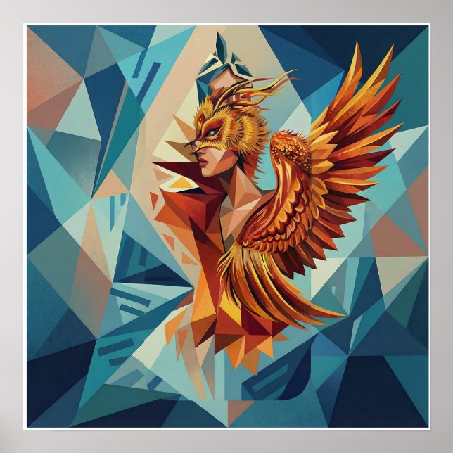 Aufsteigender Phönix – Modernes Kunstposter Poster (Vorne)