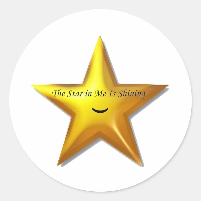 Aufsteigender Star Runder Aufkleber (Vorderseite)