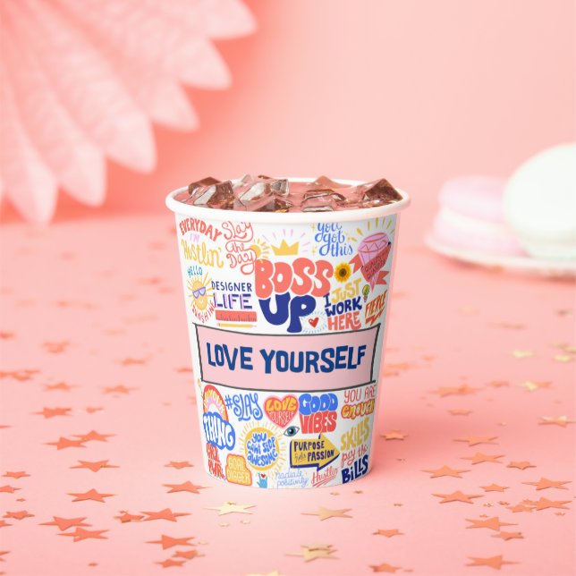 AUFSTELLEN - LIEBE SELBST PAPIERZÜGE PAPPBECHER (Insitu)