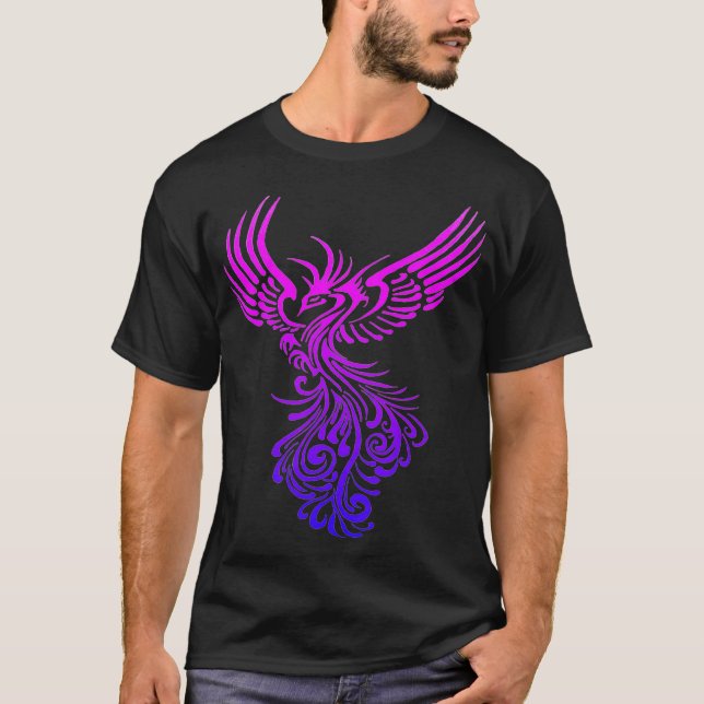Aufstieg aus dem Asche Phoenix Lilac Pink Ombre T-Shirt (Vorderseite)