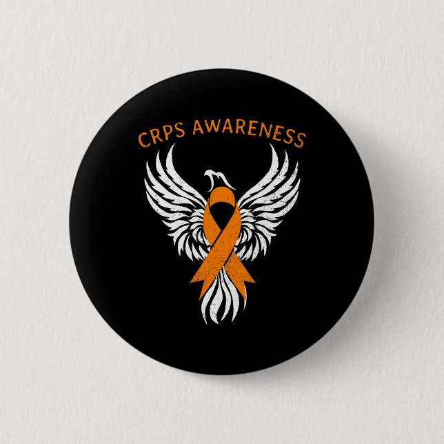 Aufstieg der Phoenix RSD CRPS Awareness Month Oran Button (Vorderseite)