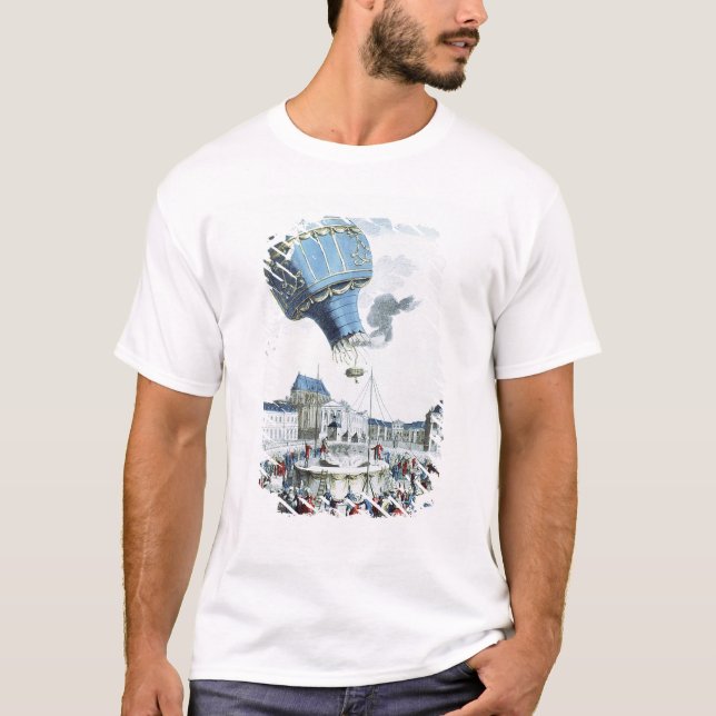 Aufstieg des Montgolfier Bruderheißluftballons T-Shirt (Vorderseite)