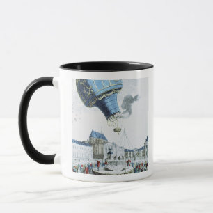 Aufstieg des Montgolfier Bruderheißluftballons Tasse
