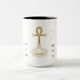 Aufstieg in Licht - Ankh & Lotus Tasse