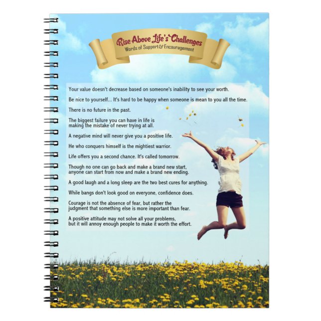 Aufstieg über die Herausforderungen des Lebens - S Notizblock (Vorderseite)