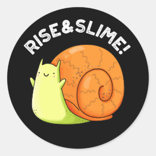 Aufstieg und dünne sonnige Schnecke Puppe Dark BG Runder Aufkleber