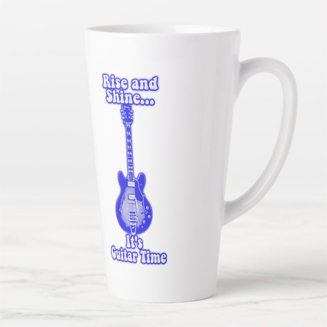 Aufstieg und Glanz. Es ist Gitarre Zeit.Retro blau Milchtasse (Rechts)