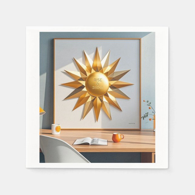 Aufstieg und glänzender Goldstar Serviette (Vorderseite)