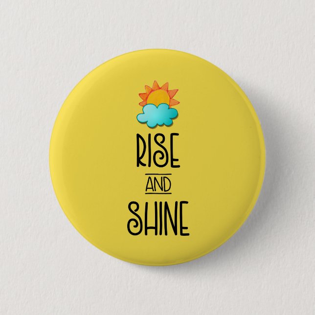 Aufstieg und Rheintypografie mit Sonne und Wolke Button (Vorderseite)