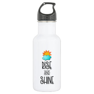 Aufstieg und Rheintypografie mit Sonne und Wolke Edelstahlflasche