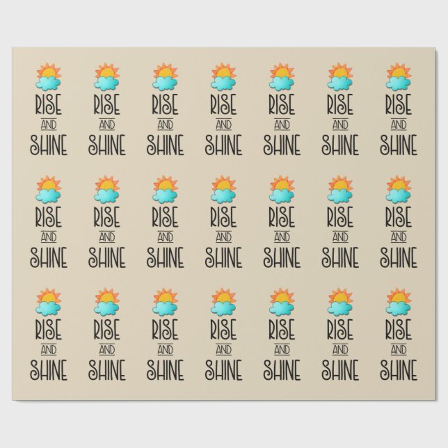 Aufstieg und Rheintypografie mit Sonne und Wolke Geschenkpapier (Flach)