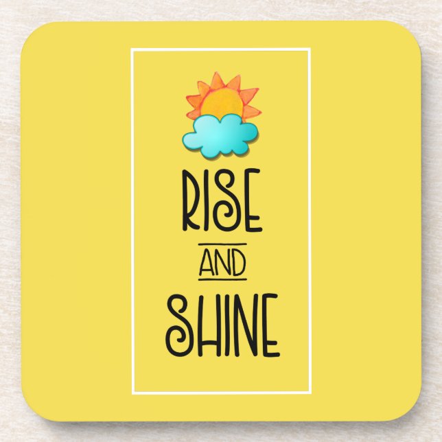 Aufstieg und Rheintypografie mit Sonne und Wolke Getränkeuntersetzer (Vorderseite)
