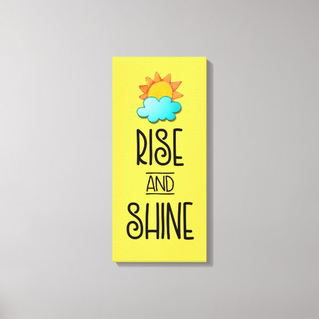 Aufstieg und Rheintypografie mit Sonne und Wolke Leinwanddruck (Vorderseite)