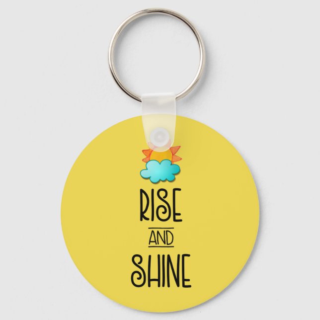 Aufstieg und Rheintypografie mit Sonne und Wolke Schlüsselanhänger (Vorderseite)