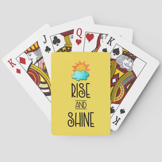 Aufstieg und Rheintypografie mit Sonne und Wolke Spielkarten (Rückseite)