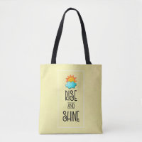 Aufstieg und Rheintypografie mit Sonne und Wolke