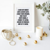 Aufstieg und Shine Inspiration Mini Gedicht