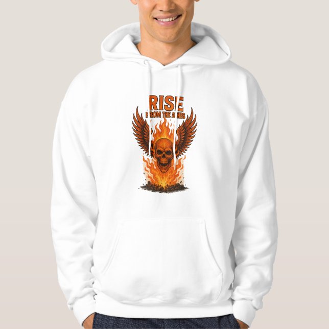 Aufstieg von den Aschen - flammender Schädel mit F Hoodie (Vorderseite)