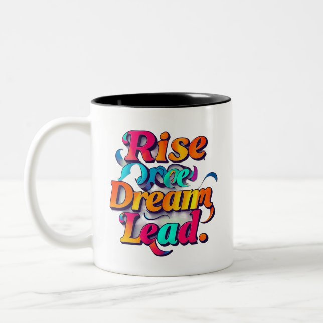 "Aufstieg zur Größe" Zweifarbige Tasse (Links)