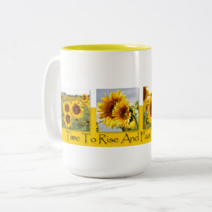 Aufstiegs-u. Shine-Sonnenblume-Kaffee-Tee-Tasse Zweifarbige Tasse