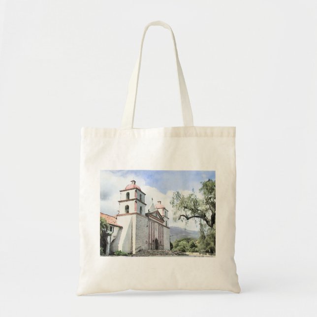 Auftrag-Santa Barbarawatercolor-Tasche Tragetasche (Vorne)