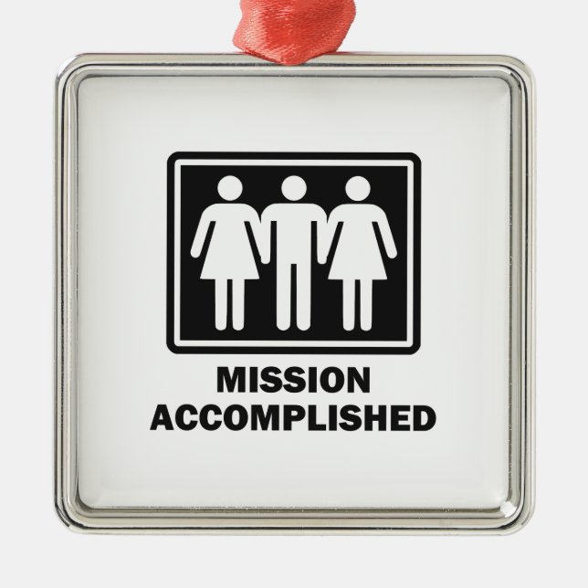 Auftragerreichter Threesome Silbernes Ornament (Vorne)