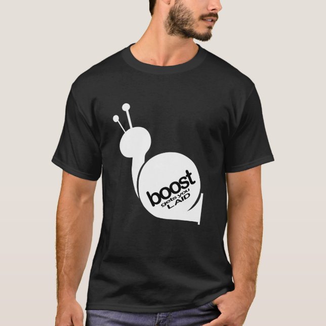 Auftrieb erhält Sie gelegt - weiße Schnecke T-Shirt (Vorderseite)