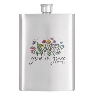 Aufwachsen in Grace - Vibrannendes florales Inspir Flachmann