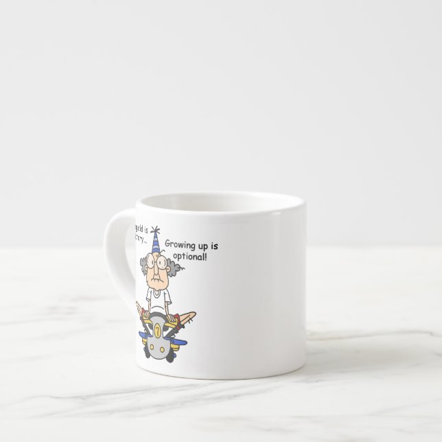 Aufwachsen ist fakultativer Spaß Espressotasse (Vorderseite Links)