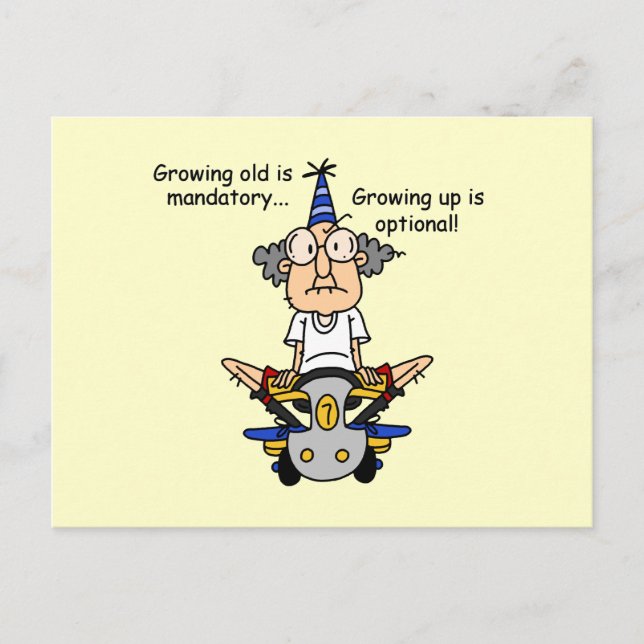 Aufwachsen ist fakultativer Spaß Postkarte (Vorderseite)