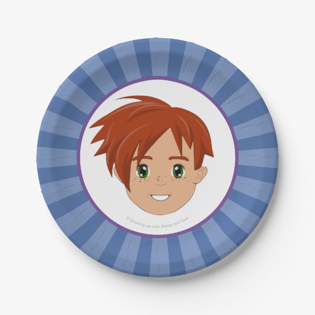 Aufwachsen mit Abtei und Sam-Party-Teller (Sam) Pappteller (Vorderseite)