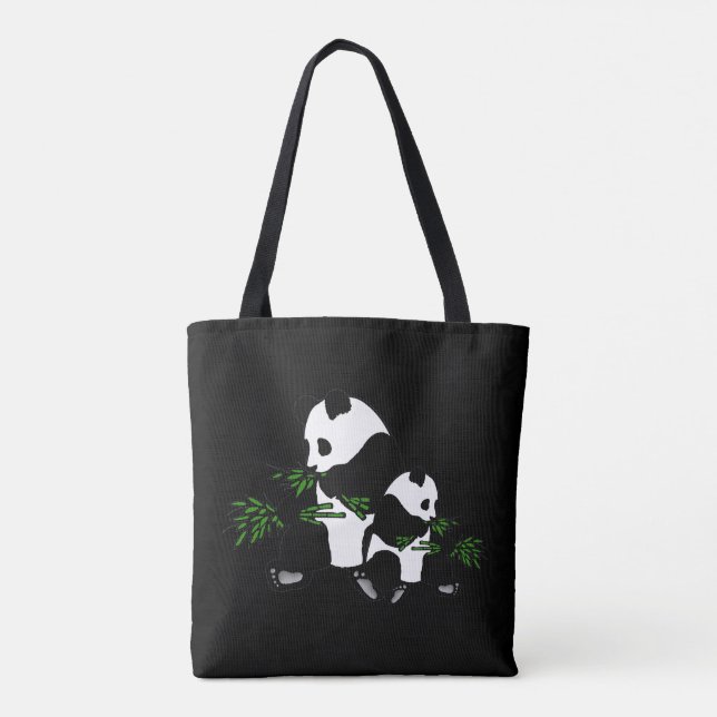 Aufwachsen Panda Black Tasche (Rückseite)