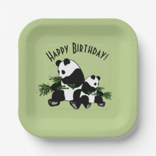 Aufwachsen Panda glücklich Geburtstag Pappteller