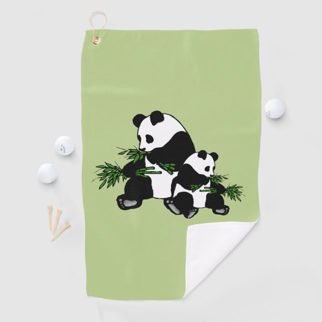 Aufwachsen Panda Golfhandtuch (Insitu)