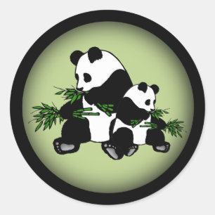 Aufwachsen Panda Runder Aufkleber