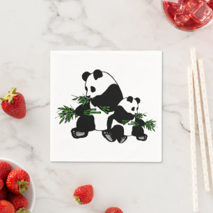 Aufwachsen Panda Serviette