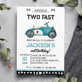 Aufwachsen von zwei schnellen Rennwagen Geburtstag Einladung