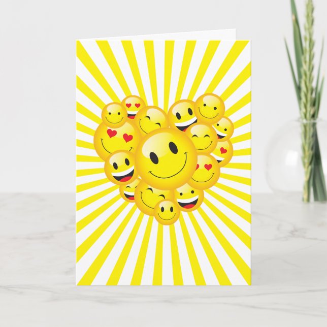 Aufwärmende Gelbblüte positive Happy Vibes Karte (Vorderseite)